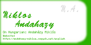miklos andahazy business card